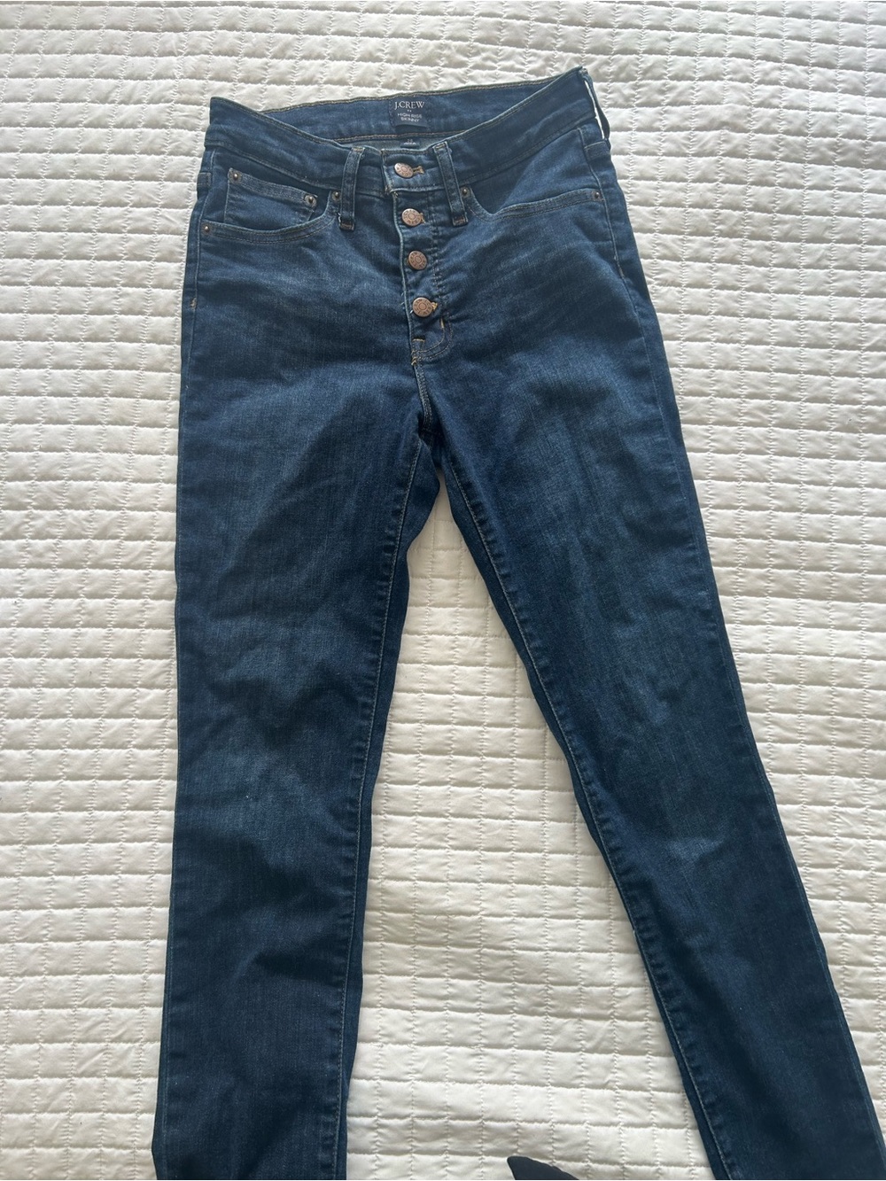 J. Crew Indigo High-Rise Button-Fly Skinny Jeans